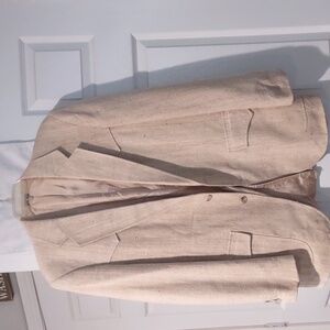 Sheplers mens Western jacket. Linen type material lightweight. Tan color